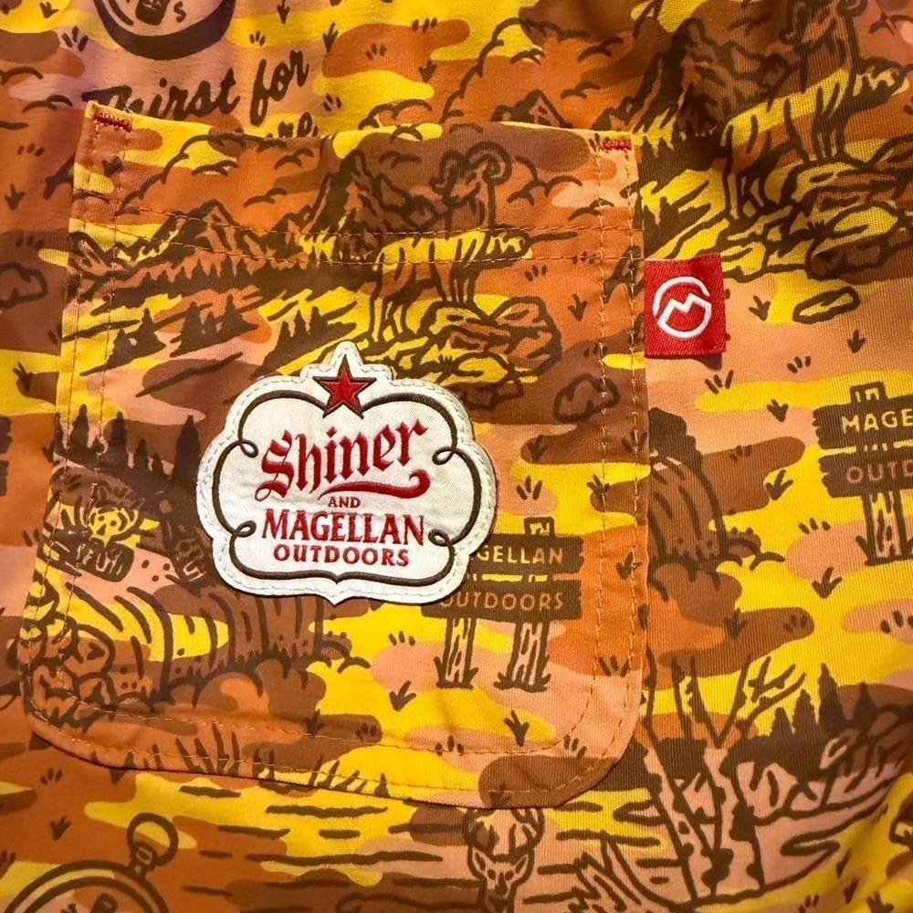 Shiner and Magellan Outdoors Orange Camouflage Shorts Size L